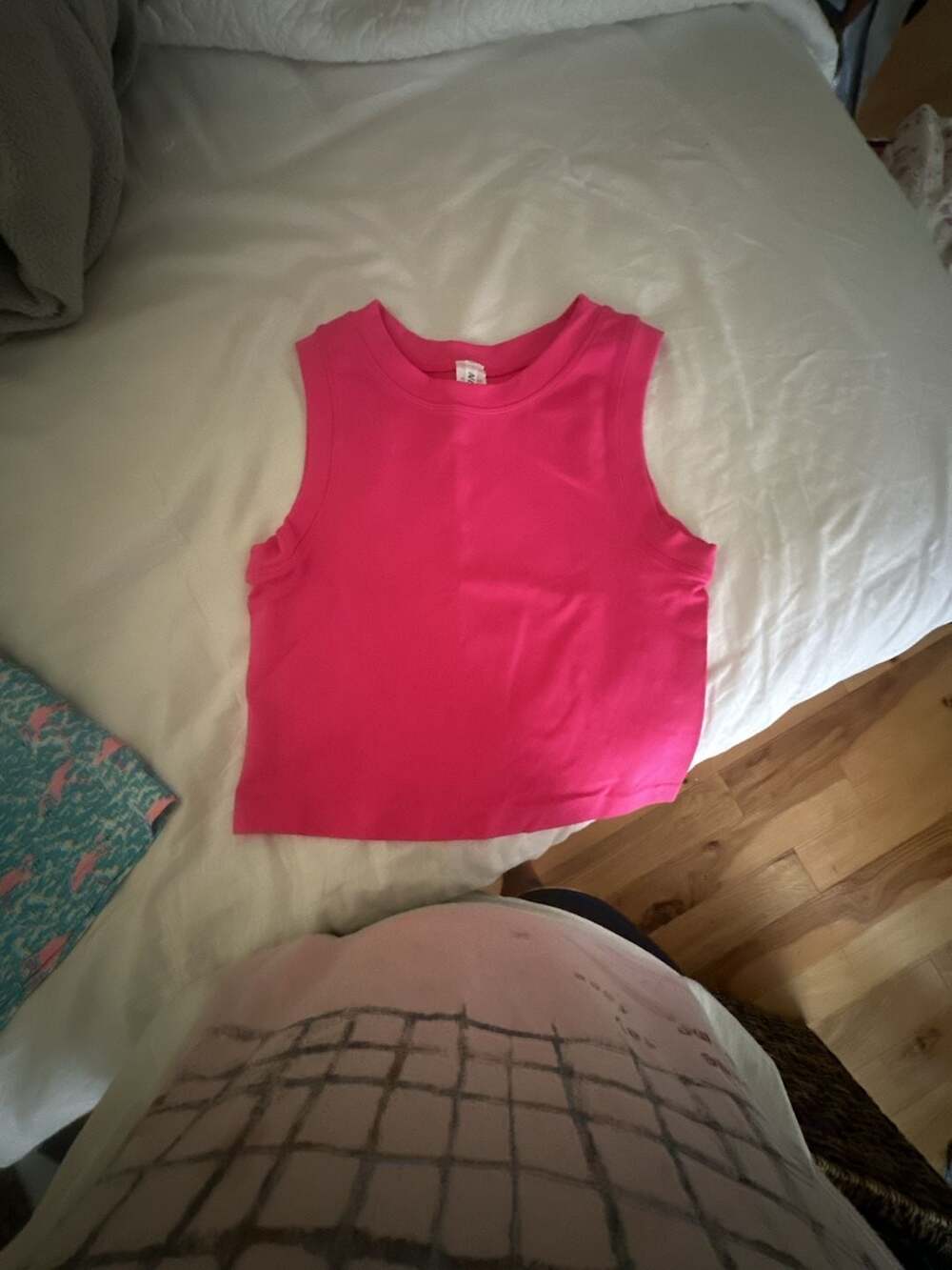 New Mix Hot Pink Sleeveless Cropped Tank Top